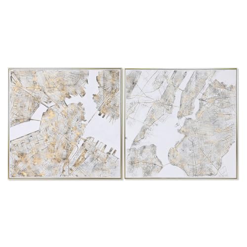 Home Esprit Quadro Città Loft 102 X 4,5 X 102 Cm (2 Pezzi)