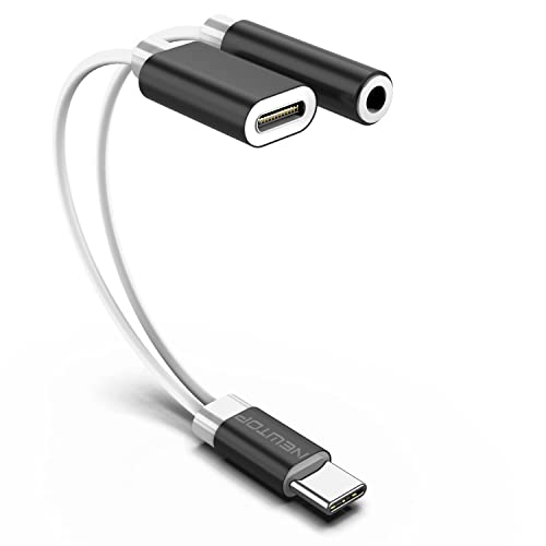 N Newtop Cavo Adattatore Ad12 Type-C 2In1 Porta Jack 3.5Mm Tipo C Dual Splitter Carica E Ascolto Musica Audio Out Cuffie Ricarica Solo Compatibile Per