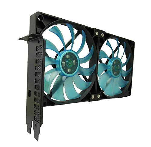 Gelid Solutions Supporto Per Slot Per Slot Pci - 2 X Slim 120Mm Uv Blue Fan - Flusso D'Aria Elevato Con Funzionamento Silenzioso - Dimensioni 254 X 43