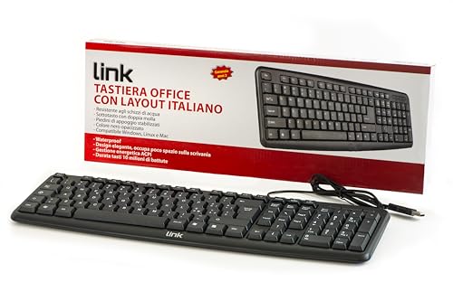 Link Tastiera Italiana Usb 108 Tasti Colore Nero