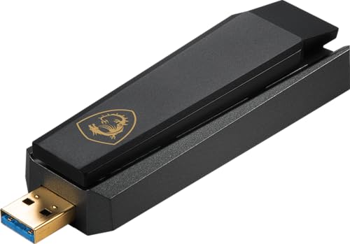 Msi Axe5400 Wifi Adattatore Usb - Antenna 2X Tri-Banda, So Supportato: Windows 11, Windows 10 (Richiede 2H22 O Versione Successiva) - Usb 3.2 Gen 1, C