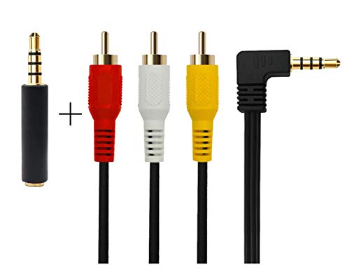 Qicheng&Lys Audio Video Cable Av 3,5 Out Rca, Per Mp3/Pc,3.5 Mm A Rca Spina Maschio A Rca Stereo Audio Video Maschio Cavo Aux 3.5 Elbow To 3Rca 2.5M