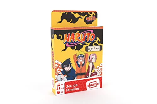 Shuffle - Gioco Di Carte Naruto - 3 In 1 - Gioco Di Famiglie - Made In France