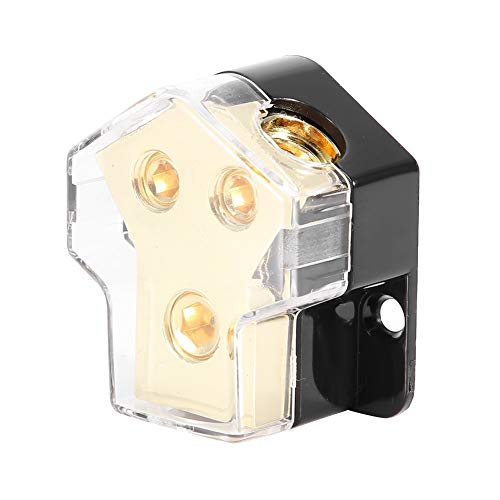 Kste Power Distribution Block, Car Audio Power Supply Distribution 1 1Ga In 2 4Ga Out Block Splitter
