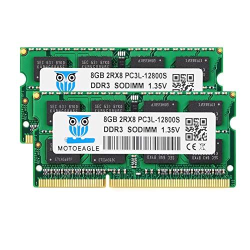 Motoeagle Ddr3L 1600Mhz Sodimm 8Gb Pc3L-12800S 16Gb Kit (2X8Gb) 1.35V Cl11 2Rx8 204-Pin Pc3-12800 Memoria Laptop
