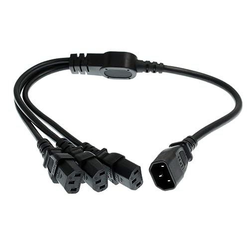 Hangton Ups Pdu Computer Pc Cavo Sdoppiatore Di Alimentazione Da C14 A 3 X C13 10A 250V Prolunga 60 Cm / 24 Pollici