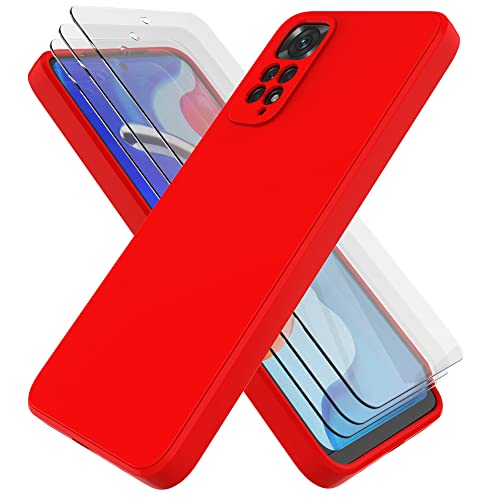 Butishiyu Compatibile Con Cover Xiaomi Redmi Note 11 Pro 4G + 3 Pezzi Vetro Temperato,Custodia Xiaomi Redmi Note 11 Pro Case Silicone Liquido,Cover In