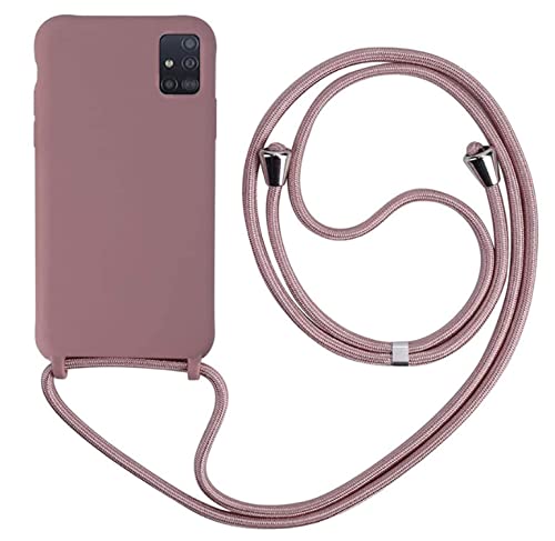 Mevis Cover Compatibile Con Samsung Galaxy A41, Collana Per Custodia Collari Per Cellulare Sottile Antiurto Regolabile Lanyard Case-Colore Lotus