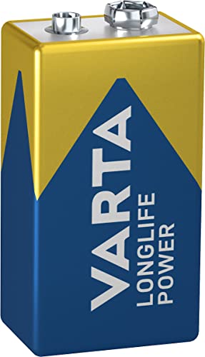 Varta Longlife Power Blocco Da 9V Batterie 6Lr61 (Pacco Da 1) Batteria Alcaline Blocco E - Made In Germany - Ideali Per Rilevatori Antincendio, Rileva