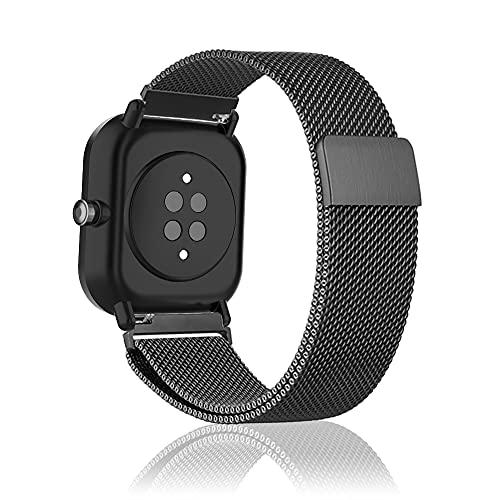 Niboow 20Mm Cinturino Per Amazfit Gts 4/Gts 3/Gts 4 Mini/Gts 2 Mini/Gts 2/Gts 2E, Acciaio Inossidabile Metallo Magnetico Cinturino Per Amazfit Bip 3 P