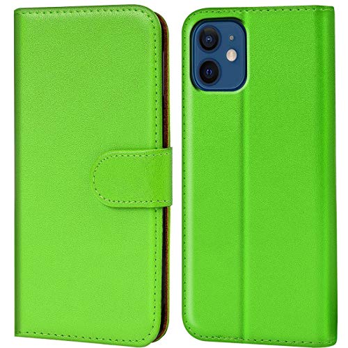 Verco Custodia Per Iphone 12 Mini [5.4], Case Per Apple Iphone 12 Mini Cover Pu Pelle Portafoglio Protettiva, Verde