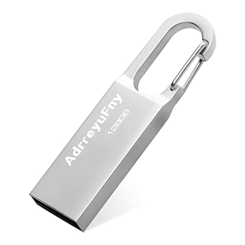 Chiavetta Usb 128Gb, Flash Drive 128 Gb Portatile Pendrive Usb 2.0 Impermeabile Metallo Pennetta Usb Per Pc, Laptop, Ecc (Argento)