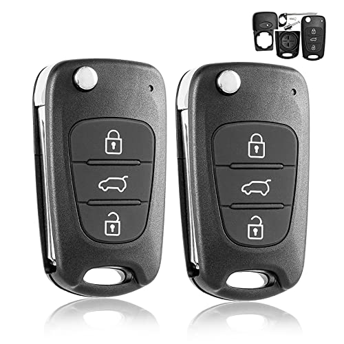 Pmelcxd 2 Pezzi Guscio Portachiavi Accessori Ricambi Cover Copri Chiave Telecomando Auto 3 Tasti Compatibile Con Hyundai I20 - I30 - Ix20 – Ix35 - Ela