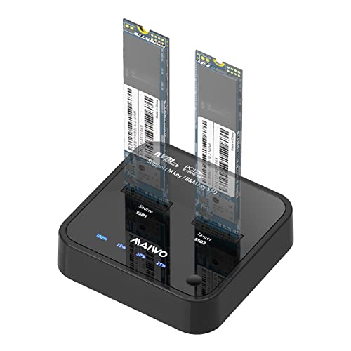 Maiwo Docking Station 2 Bay Per Clonare M.2 Nvme Ssd Con Funzione Duplicatore Lettore Usb3.1 Gen2 10 Gbps. K3016P