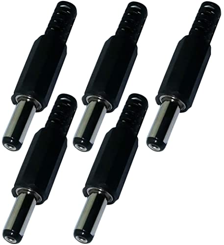 Aerzetix - Set Di 5 Connettore Spina Jack 2.1/5.5 Mm.