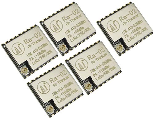 Tecnoiot 5Pcs Ra-02 Sx1278 433Mhz Wireless Serial Port Interface Lora Spread Ra02
