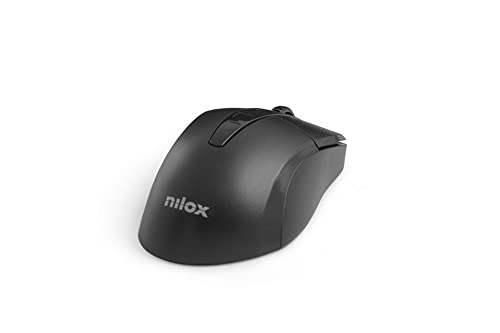 Nilox, Mouse Usb 1000 Dpi, Ergonomico Con Tracking Ottico , Configurazione Semplice Con Plug And Play, Compatibile Con Windows, Mac E Linux, Nero