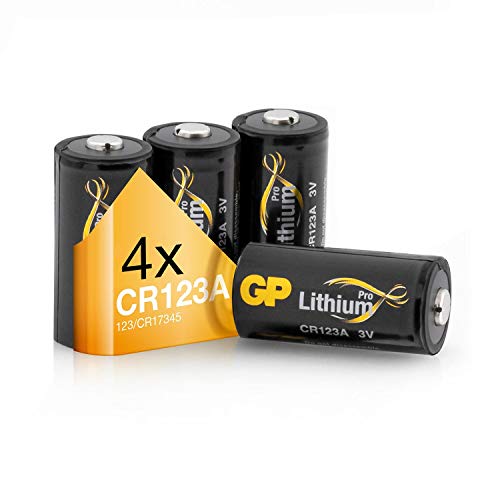 Batterie Al Litio Cr123A (Cr17345, 5018Lc) 3 Volt (3V) Per Fotocamere Digitali, Sistemi Di Allarme, Rilevatori Di Fumo, Torce, Ecc. (4 Pezzi, Batterie