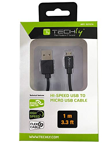 Techly 021574 Cavo High Speed Usb A Microusb Reversibile 1M Nero Nero
