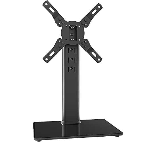 Supporto Tv Universale Girevole/Base Tv Da Tavolo Per Tv Da 19 Pollici A 39 Pollici Con Girevole Da 90 Gradi, Base In Vetro Temperato Ad Alta Resisten