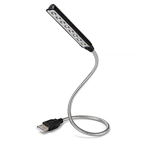 Daffodil Ult05 - Lampada Flessibile Usb Con 8 Lampadine A Led Per Computer Portatile, Pc O Mac (Nero)