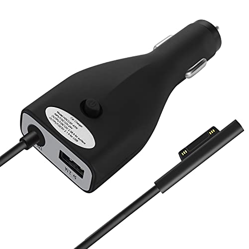 Sisyphy Caricabatteria Auto Per Surface Pro, Compatibile Con Microsoft Surface Pro 3/4/5/6/7, Surface Go 4/3/2/1, Surface Laptop 5/4/3/2/1, Include Po