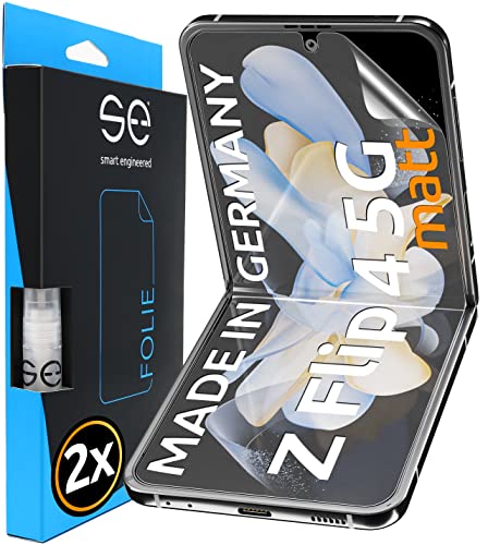 S.E Per Samsung Galaxy Z Flip 4, Pellicola Protettiva Opaca Antiriflesso, 2 X Schermo Intero, Supporto Di Posizionamento, Applicazione Innovativa, Pel