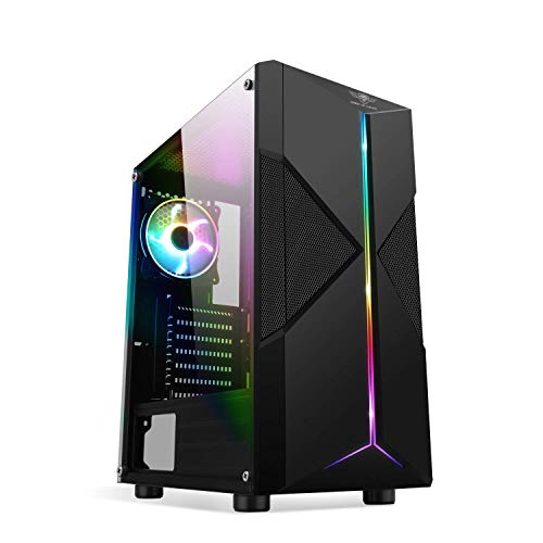 Spirit Of Gamer - Gamer Pc Case Argb Atx/Matx/Itx - Pannello Frontale In Rete Metallica - Pannello Laterale In Vetro Temperato - Telaio In Acciaio - 2