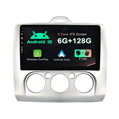 Sxauto [6Gb+128Gb] Android 13 Ips Autoradio Per Ford Focus (2004-2011) - Senza Fili Carplay/Android Auto - Led Telecamera + Mic - Dsp Dab Fast-Boot Bt