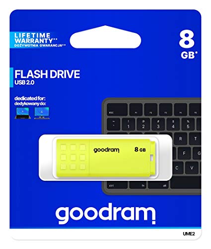 Goodram Pendrive 8Gb Ume2 Yellow Usb 2.0 - Retail Blister