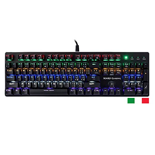 Marsgaming Mars Gaming Mk4B, Tastiera Meccanica Gaming Rgb, Antighosting, Layout Italiano