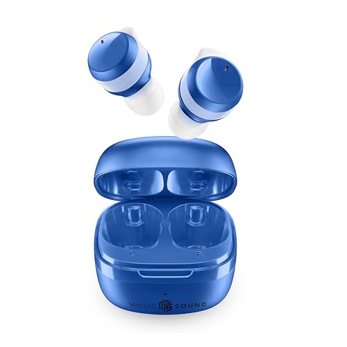 Music Sound - Flow - Auricolare Bluetooth In-Ear Senza Fili - Play Time 25H - Blu