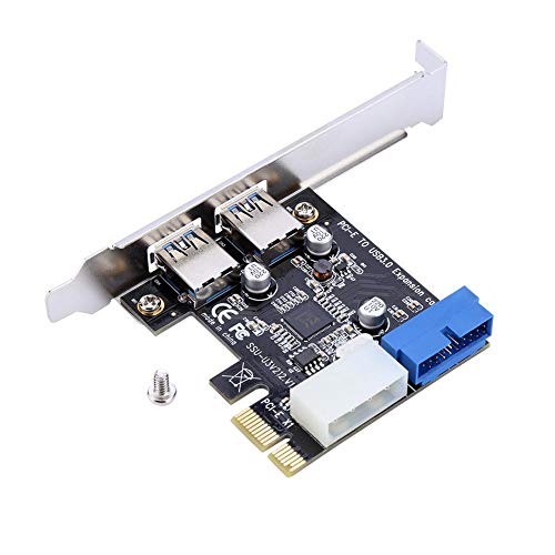Scheda Pci-E Usb 3.0, 2 Porte Pci Express Alla Scheda Di Espansione Usb, Supporto 5 Gbps, Convertitore Per Hub Usb3 Pci-E Interno Per Host Pc Desktop,
