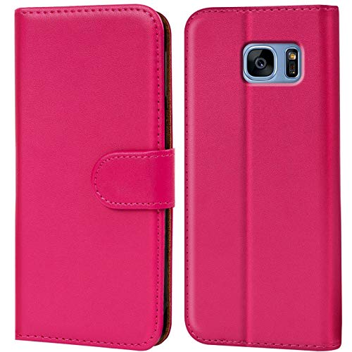 Verco Custodia Per Samsung Galaxy S7 Edge, Case Per Galaxy S7 Edge Cover Pu Pelle Portafoglio Protettiva, Rosa