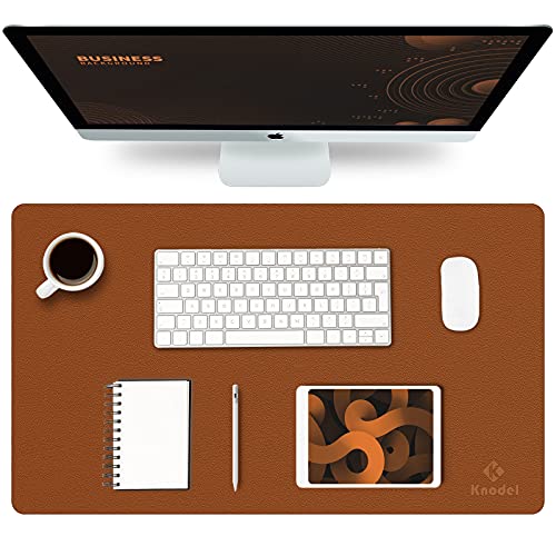 Knodel Tappetino Scrivania, Sottomano Scrivania, 60Cm X 35Cm In Similpelle Pu, Tappetino Per Laptop, Copri Scrivania, Doppia Facciata (Marrone)
