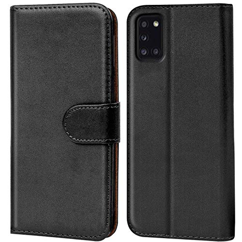 Verco Custodia Per Samsung A31, Case Per Samsung Galaxy A31 Cover Pu Pelle Portafoglio Protettiva, Nero