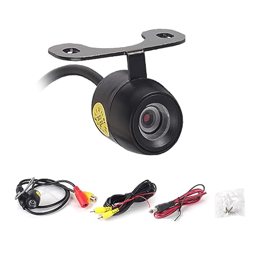 Telecamera Retromarcia Auto, Retrocamera Da Targa, Senza Forare, Rotondo 20Mm, Angolo Rilevazione 170°, Con Linea Guida, Visione Notturna, Impermeabil