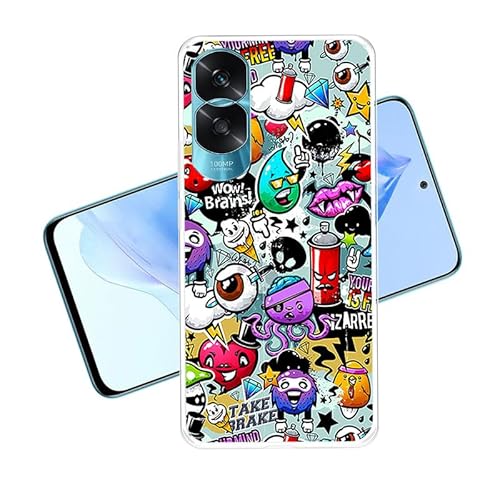Aqgg Custodia Per Honor 90 Lite (6.70") Cover, Transparente Protettivo Sottile Morbido Silicone Custodia Protezioni Skin Bumper - Cartone Animato