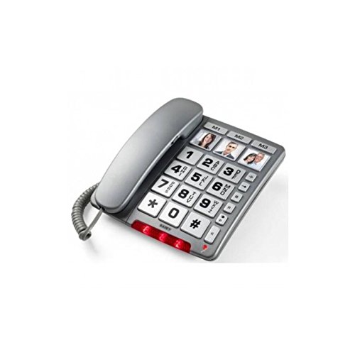 Saiet 13500512 Telefono Multifunzionale A Tasti Grandi Personalizzabile Con Foto, Vivavoce, Family