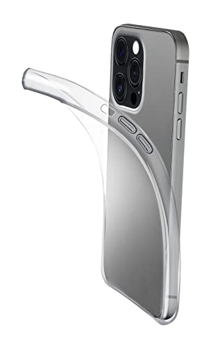 Cellularline - Fine - Iphone 15 Pro - Cover In Gomma Morbida Ultra Sottile E Trasparente - Design Ultra-Sottile - Bordi, Tasti E Connettori Protetti -