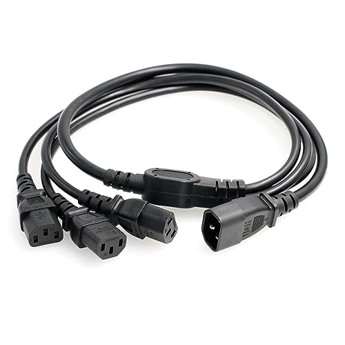 Hangton Ups Pdu Computer Pc Cavo Sdoppiatore Di Alimentazione Iec320 C14 A 3 X C13 10A 250V Prolunga 3,28 Piedi