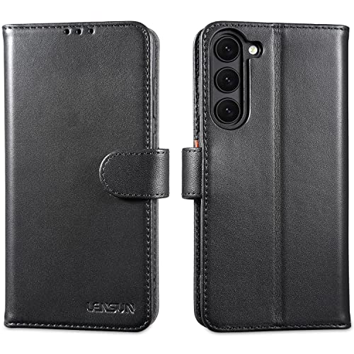 Lensun Cover Per Samsung Galaxy S23 Plus 5G, Custodia In Vera Pelle [Supporto Stand] Libro Con Portafoglio Chiusura Magnetico Flip Custodie Cuoio Per 