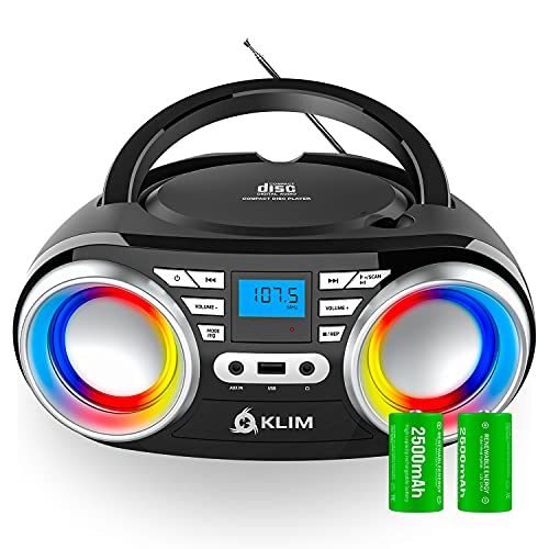 Klim Boombox B3 Radio Con Lettore Cd E Usb + Radio Fm, Cd, Mp3, Aux + Batteria Ricaricabile + Cassa Bluetooth 4.2 + Modalità Con Cavo E Wireless + Len