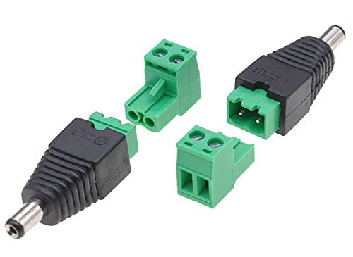 Techly 363425 Adattatore Plug Dc 2.5X5.5 Mm Maschio Terminal Block 2 Pin Nero