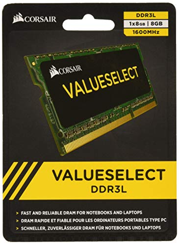Corsair Value Select Sodimm 8Gb (1X8Gb) Ddr3L 1600Mhz C11 Memoria Per Laptop/Notebook , Nero
