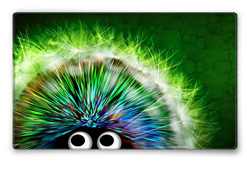 Silent Monsters Tappetino Mouse, Taglia S (240 X 200 Mm) Piccolo, Disegno Riccio Verde Con Bordo Cucito, Per Ufficio Mouse E Gaming Mouse