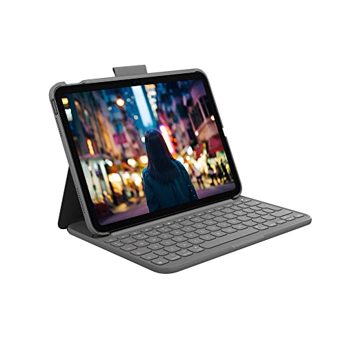Logitech Per Ipad (10ª Generazione) Custodia Con Tastiera | Slim Folio Con Tastiera Wireless Integrata (Grafite) - English Layout