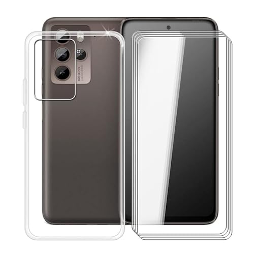Hgjtf Cover Per Htc U23 Pro (6.70") Con 4 Pezzi Vetro Temperato Pellicola, Ultra Sottile Anti-Giallo Morbida Tpu Silicone Anti Graffio Custodie Per Ht