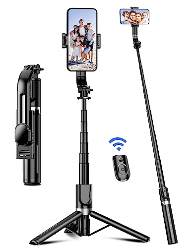 106Cm Bastone Selfie, Selfie Stick Estensibile In Alluminio Con Telecomando Bastone Selfie Treppiede Rinforzato E Stabile Rotazione A 360° Compatibile