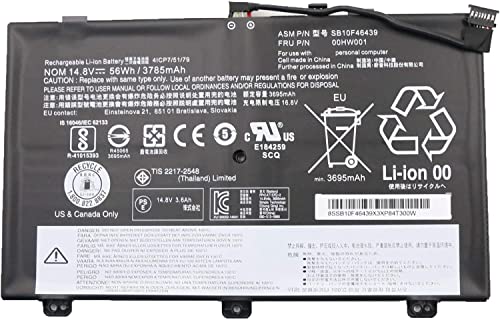 00Hw000 00Hw001 Sb10F46438 Sb10F46439 4Icp7/52/76 Sostituzione Della Batteria Del Laptop Per Lenovo Thinkpad S3 Yoga 14 Series Notebook 20Dm 20Dn (14.